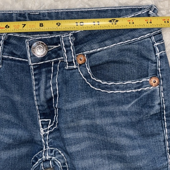 True Religion 🧲 Joey Low-Rise Distressed Thick Stitch Jeans, Size 27 - Picture 11 of 16